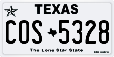 TX license plate COS5328