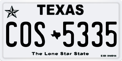 TX license plate COS5335