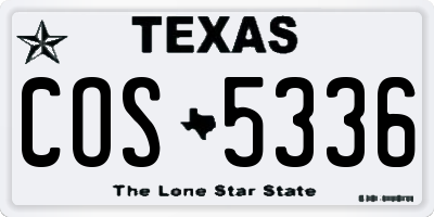 TX license plate COS5336