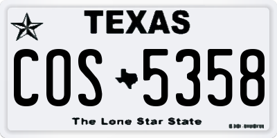 TX license plate COS5358