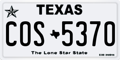 TX license plate COS5370
