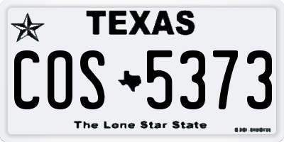 TX license plate COS5373
