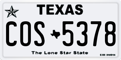 TX license plate COS5378