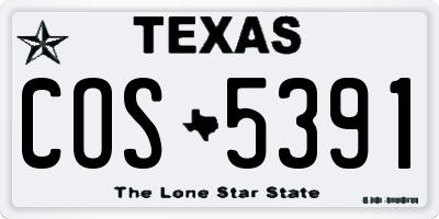 TX license plate COS5391