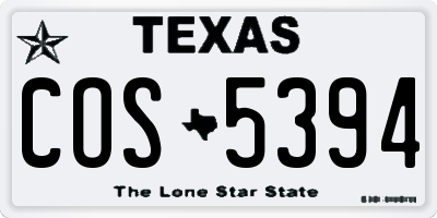 TX license plate COS5394