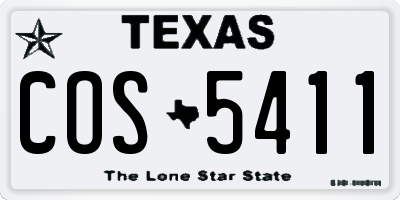 TX license plate COS5411