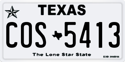TX license plate COS5413