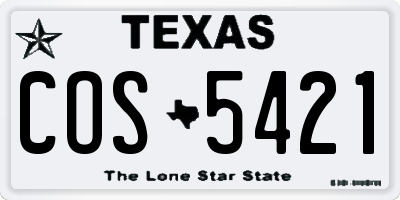TX license plate COS5421