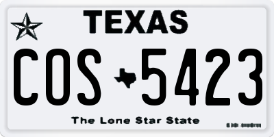TX license plate COS5423