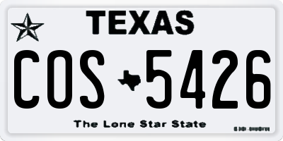 TX license plate COS5426