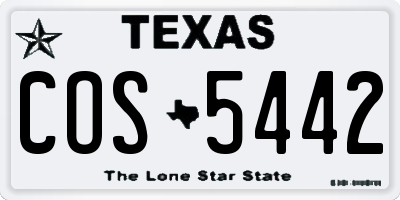 TX license plate COS5442