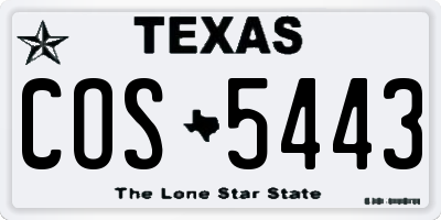 TX license plate COS5443
