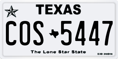TX license plate COS5447