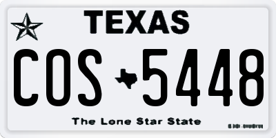 TX license plate COS5448