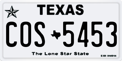 TX license plate COS5453