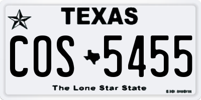 TX license plate COS5455