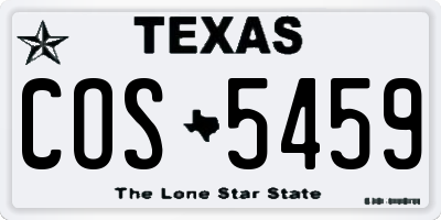 TX license plate COS5459