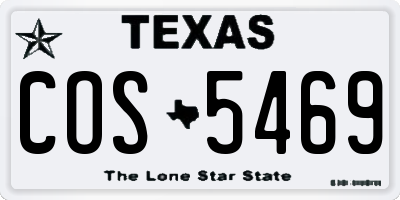 TX license plate COS5469