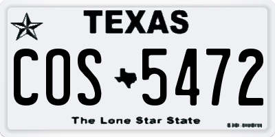 TX license plate COS5472