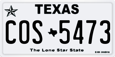 TX license plate COS5473