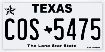TX license plate COS5475