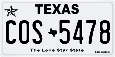 TX license plate COS5478