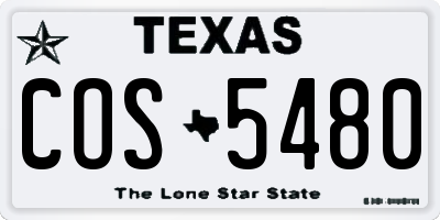 TX license plate COS5480