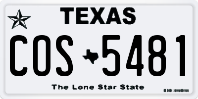TX license plate COS5481