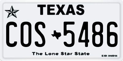 TX license plate COS5486