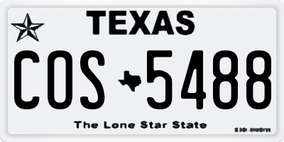 TX license plate COS5488