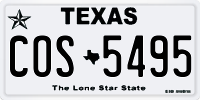 TX license plate COS5495