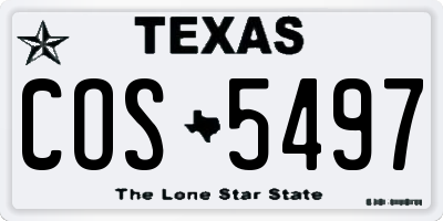 TX license plate COS5497