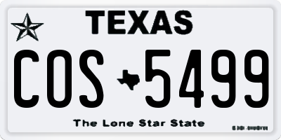 TX license plate COS5499