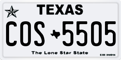 TX license plate COS5505