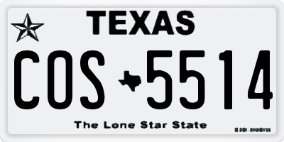 TX license plate COS5514