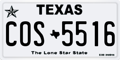 TX license plate COS5516