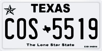 TX license plate COS5519