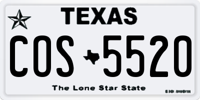 TX license plate COS5520