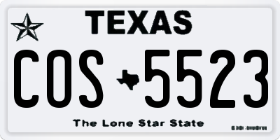 TX license plate COS5523