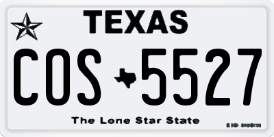 TX license plate COS5527