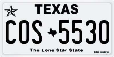 TX license plate COS5530