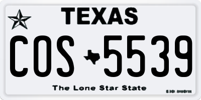 TX license plate COS5539