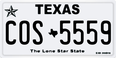 TX license plate COS5559