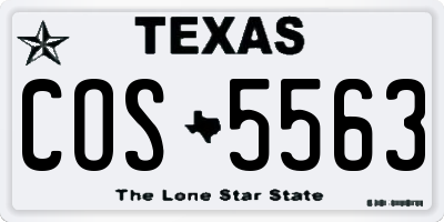 TX license plate COS5563