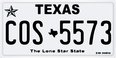 TX license plate COS5573