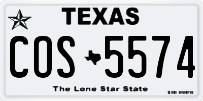 TX license plate COS5574