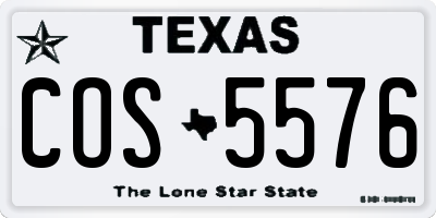 TX license plate COS5576
