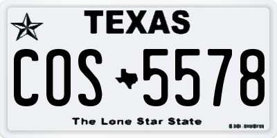 TX license plate COS5578
