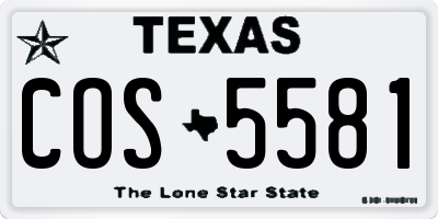 TX license plate COS5581