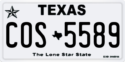 TX license plate COS5589